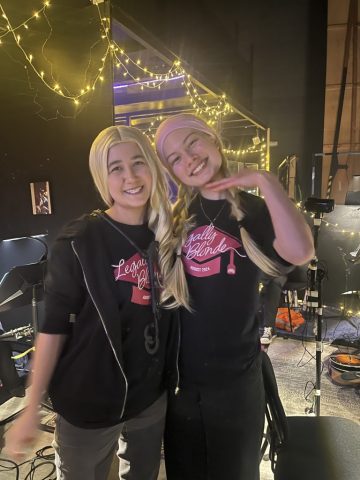 Nina Lane (saxophone) and I being Legally Blonde. August 2024